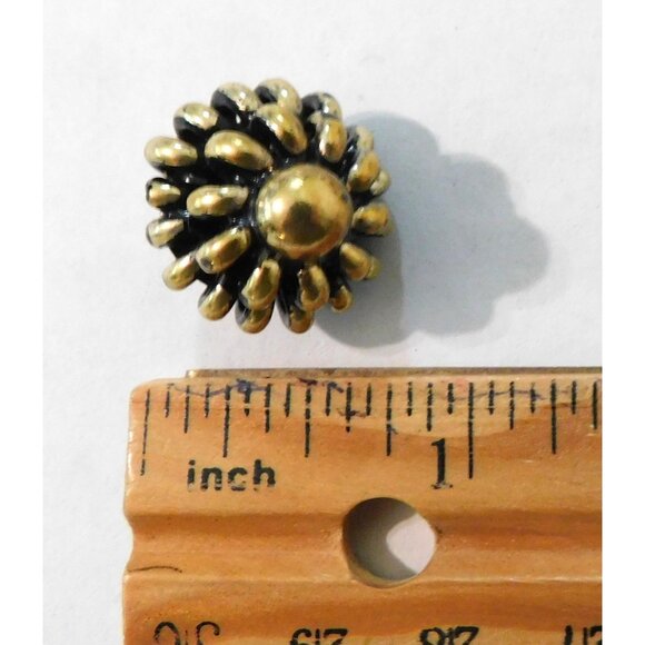 Vintage Gold Tone Dome Buttons Set Of 3 Unique Acrylic Design - Picture 5 of 5